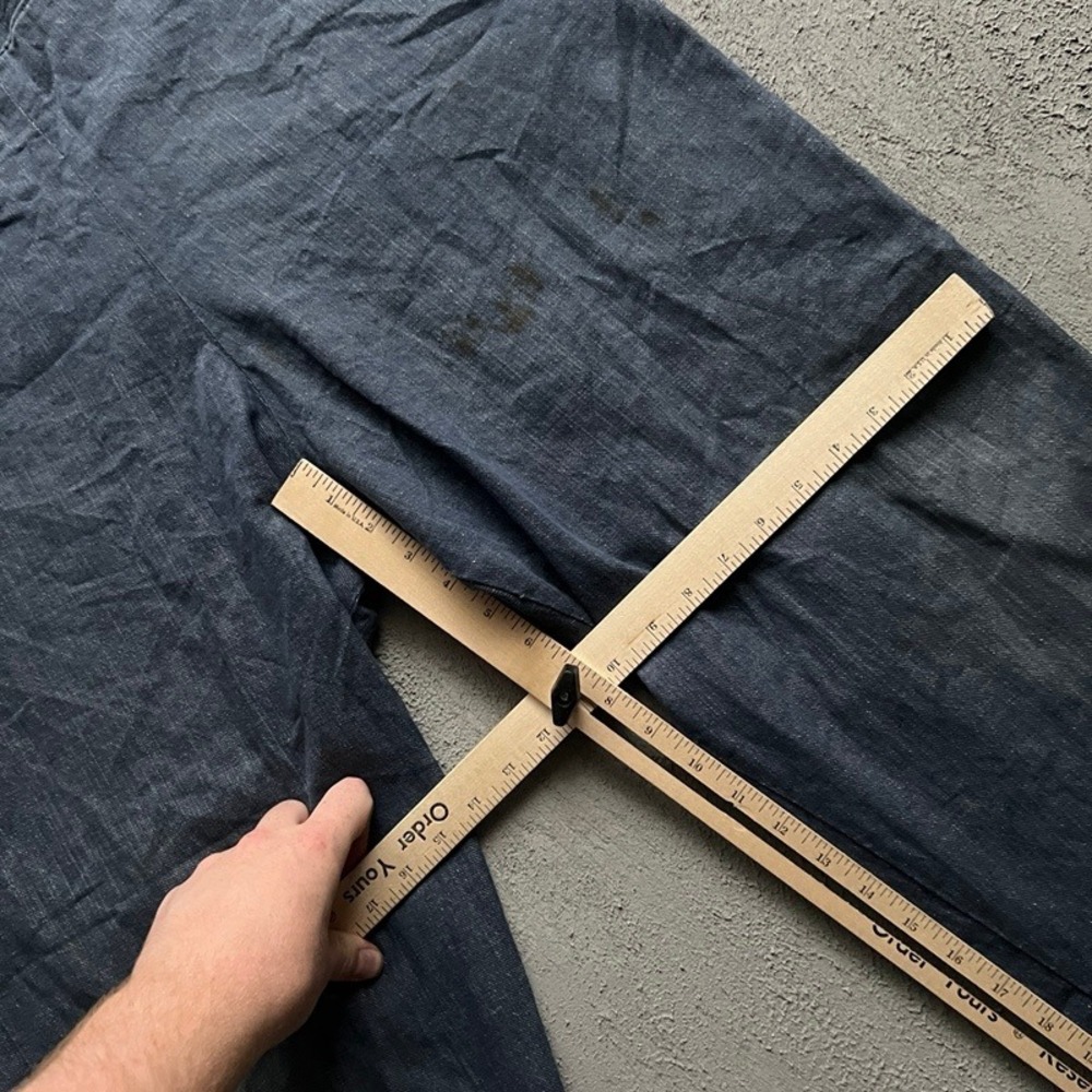 Vintage Broad Fall Denim Work Pants 38x28 Blue 1940s 1950s Selvedge Amish - Picture 11 of 12